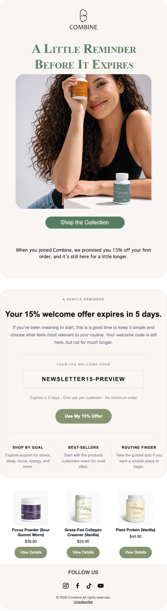 Welcome reminder email full design